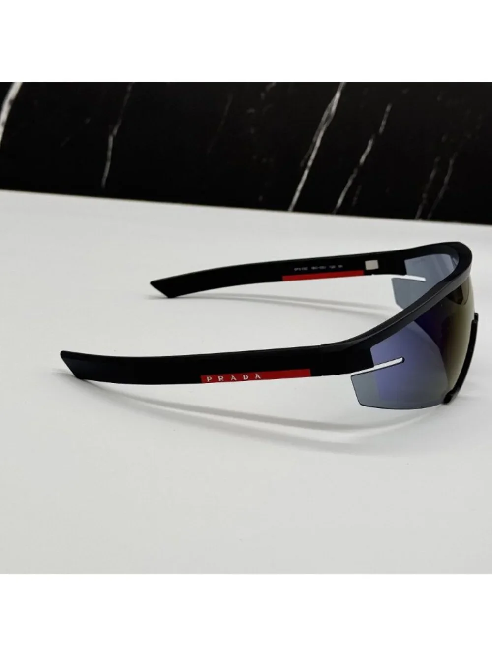 Prada Linea Rossa PS03ZS 1BO05U Men Black Blue Sport Sunglasses Authentic NEW